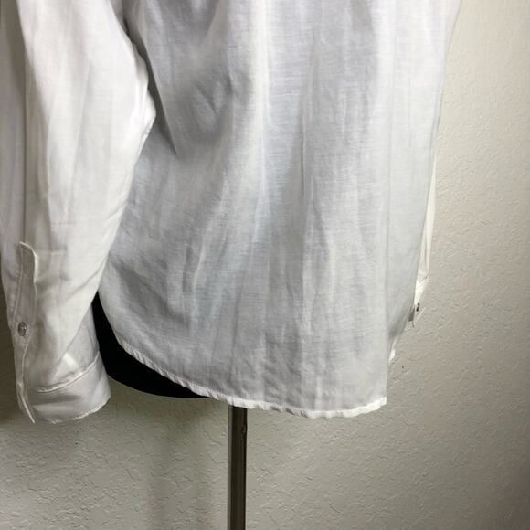 Anthropologie Pilcro top womens XS NEW white pleated shoulder popover oversized - Picture 14 of 16